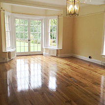 Wheaton Hall - Ted Todd Smoked Oak Flooring with the finish applied